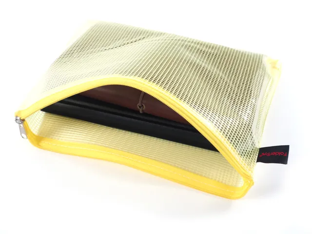 Trousse avec fermeture éclair Foldersys A5 PVC jaune transparent