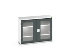 vitrinekast 800x1050x350mm 2xStalen bodem romp RAL7035 front RAL7016