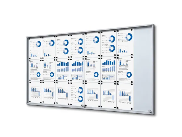 Indoor Vergrendelbaar Notitiebord Schuifdeuren Slim 24xA4
