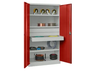 systeemkast,HxBxD 1950x1040x630mm,3xStalen bodem,RAL7035,front RAL3000 - 2