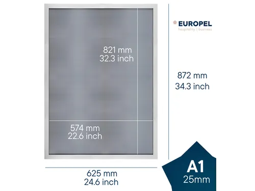 Kliklijst Europel A1 25mm mat wit