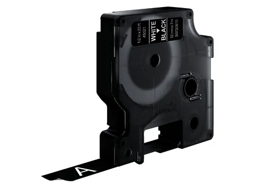 Labeltape Dymo 45021 D1 S720610 12mmx7m wit op zwart