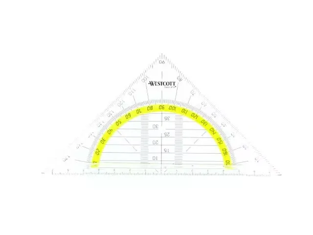 Geodriehoek Westcott 14cm flexibel transparant