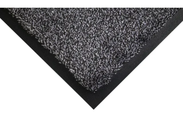 schoonloopmat,HxLxB 9x850x600mm,moeilijk ontvlambaar,nylon,zwart/staal