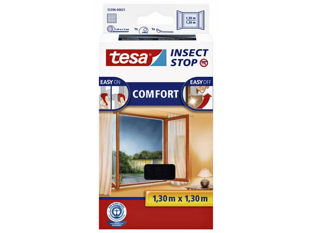Insectenhor tesa Insect Stop COMFORT raam 1,3x1,3m zwart