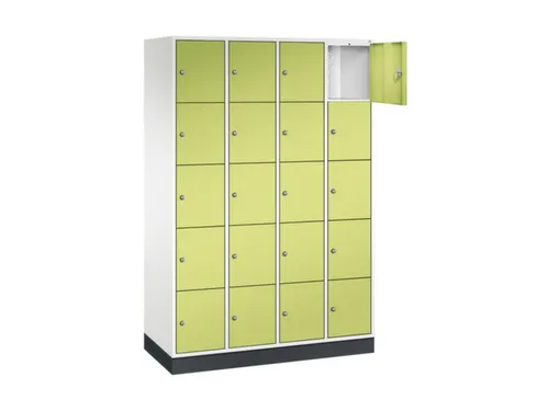lockerkast,HxBxD 1950x1220x500mm,4x5vakken,cil.-slot,sokkel