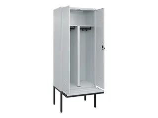PBM-locker met bank,HxBxD 2120x800x815mm,2vak,vak B 400mm,draaigrendel - 2