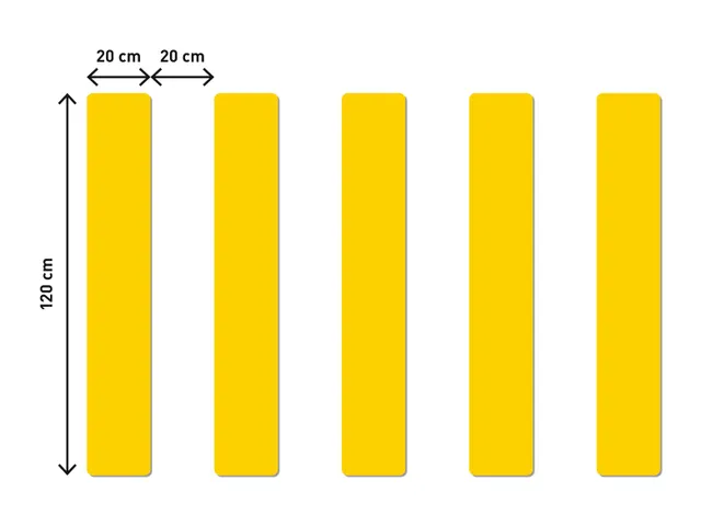 Vloermarkering zebrapad 200/05 vervangstrip Geel 120x20cm