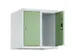 opzetkast,v. locker,2vak.,vak B 250mm,HxBxD 500x500x500mm,vleugeldeur