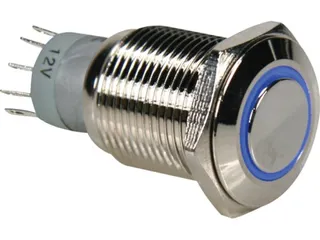 Ronde Metalen Schakelaar Spdt 1NO 1NC - Blauwe Ring - 1