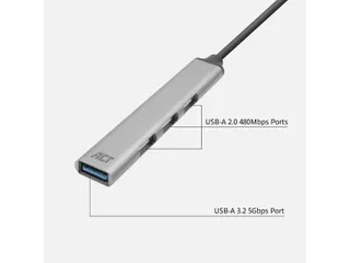 Hub ACT USB-C 3x USB-A 2.0 en 1x USB-A 3.0 - 10