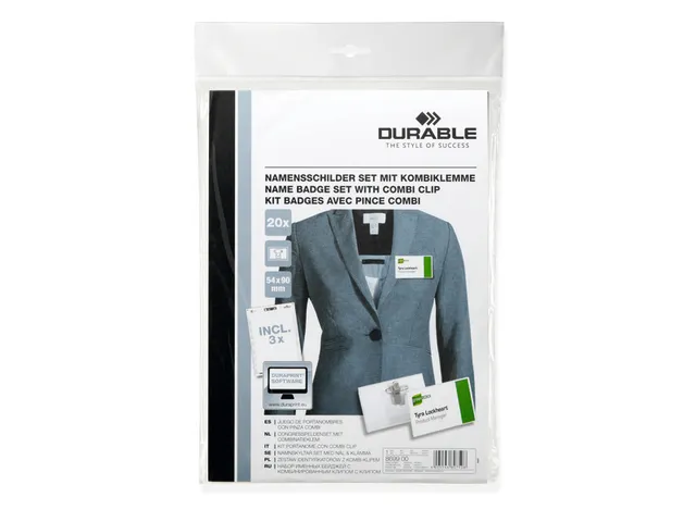 Congresspeldenset 90x54mm Met Combiklem