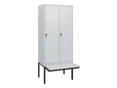 locker met bank,HxBxD 1950x800x815mm,2vak,vak B 400mm,draaigrendel