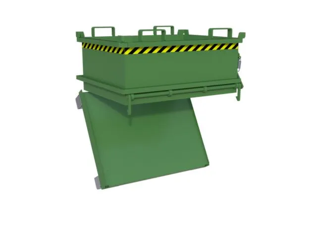 mini-benne à fond ouvrant,HxLxl 625x800x1000mm,0,24m³,fourreau,acier