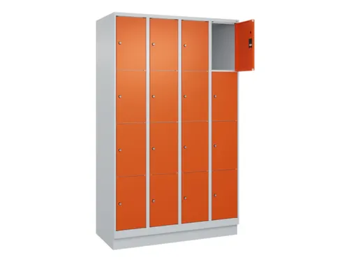 lockerkast,HxBxD 1950x1200x500mm,4x4vakken,vak B 300mm,cil.-slot