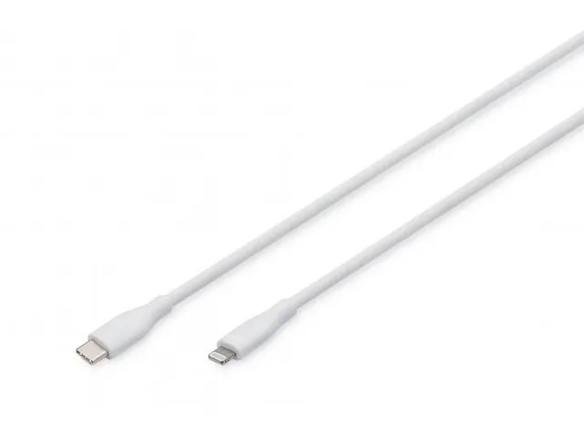 USB siliconen oplaadkabel USB-C Lightning 0,5m USB 2.0 60W Wit