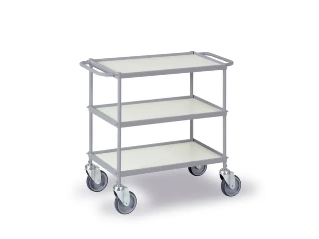 Universele Wagen 150kg 660x340mm 3 Etages Met Beugel Zilvergrijs