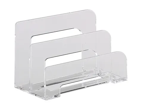 Brievenstandaard Alco acryl 2-vaks transparant 75x150x95mm