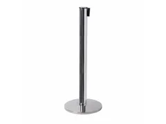 Afzetpaal Flexi Chroom met 2.7 meter Trekband Zwart