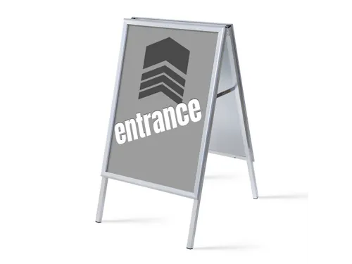 Stoepbord A1 complete set met print "ENTRANCE" Grijs