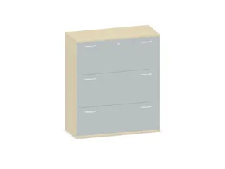 hangmappenkast 1150x1000x430mm 3hangmappenframes esdoorn + Lichtgrijs - 1
