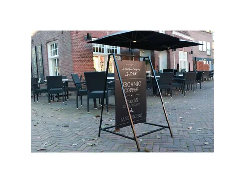 Krijtstoepbord Swing 50x70cm Zwart industrieel frame 15mm