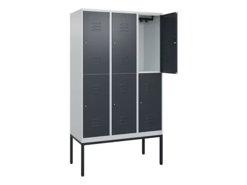 dubbeldekse locker,HxBxD 2120x1200x500mm,3x2vak.,vak B 400mm,cil.-slot