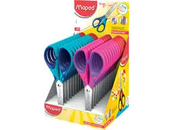 Schaar Maped Essentials Soft 13cm display à 24 stuks assorti