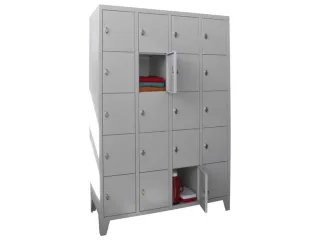 lockerkast,HxBxD 1850x1200x500mm,4x5vakken,RAL7035,front RAL6011 - 1