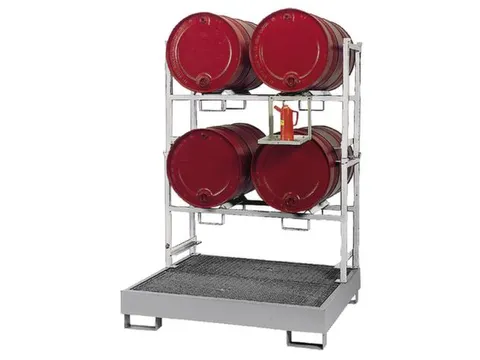 Complete Aanbieding Stapelframes 2X 2X200L Vaste Opvangbak Verzinkt