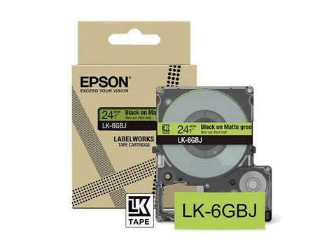 C53S672079 Epson 24mm groen zwart LK-6GBJ lettertape mat 8m