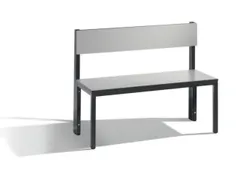 omkleedbank,HxLxD 796x1000x407mm,HPL zilvergrijs,frame staal RAL7021