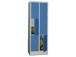lockerkast,HxBxD 1850x600x500mm,2x3vakken,RAL7035,front RAL5012 - 2