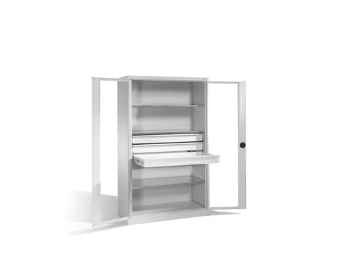 werkplaatskast HxBxD 1950x1200x600mm 3xStalen bodem 3laden slot