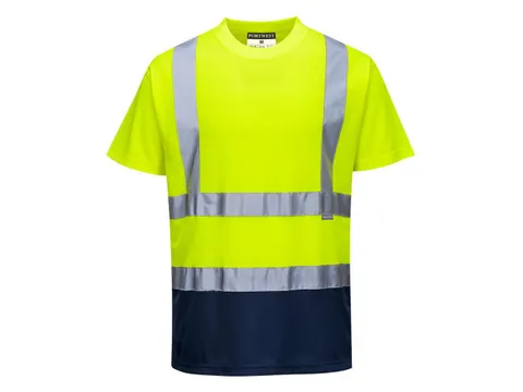 Portwest S378 T-shirt, geel/marineblauw, maat S, per stuk