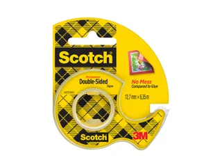 Plakband Scotch 665 12mmx6.3m dubbelzijdig + afroller - 3