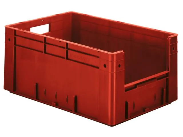 Euronorm Stapelkrat Rood 270x600x400mm 50l Gesloten Grijpopening