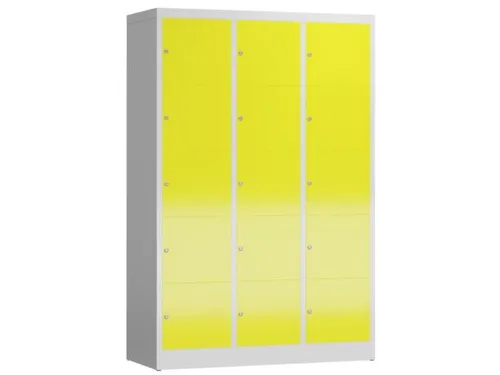 lockerkast,HxBxD 1800x1185x500mm,3x5vakken,vak B 395mm,cil.-slot