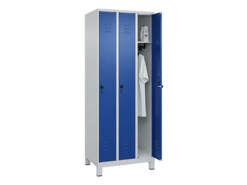 locker,HxBxD 1950x750x500mm,3vak,vak B 250mm,draaigrendel,voeten