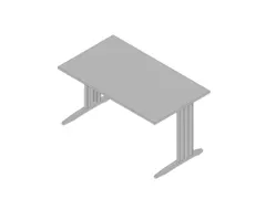 bureau,HxBxD 730x1400x800mm,blad grijs,C-voet aluminium