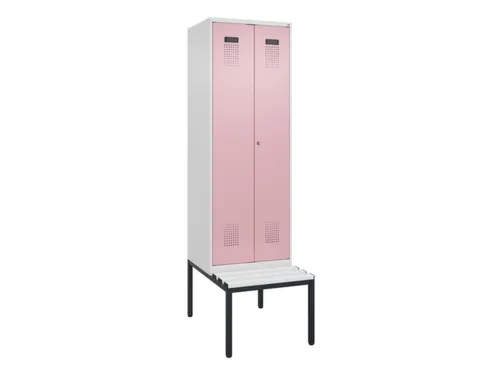 PBM-locker met bank,HxBxD 2120x600x815mm,2vak,vak B 300mm