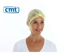 PP non woven haarnet Geel 49cm 'clip cap' maat M 10x100 Stuks