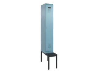 locker met bank,voor scheiding van kleding,HxBxD 2120x300x815mm,1vak - 2