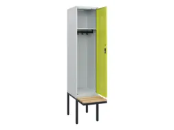 locker met bank,HxBxD 1950x400x815mm,1vak,vak B 400mm,cilinderslot