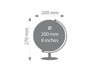 TROIKA Wereldbol Lunar 20cm Chroom Zwart-zilver - 3