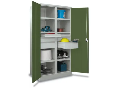 systeemkast,HxBxD 1950x1040x630mm,6xStalen bodem,RAL7035,front RAL6011