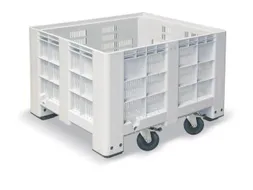 Stapelcontainer HxBxD 760x1200x1000mm 610 liter gesleufd 4wielen grijs