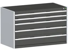 ladekast 800x1300x750mm 5laden zware lasten RAL7035 front RAL7016