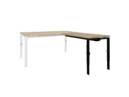 Bureau Linesto N4 aanbouwtafel 120x60cm honey castello 25mm zwart