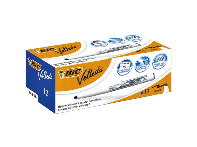 Whiteboardmarker Bic Velleda 1741 rond medium blauw
